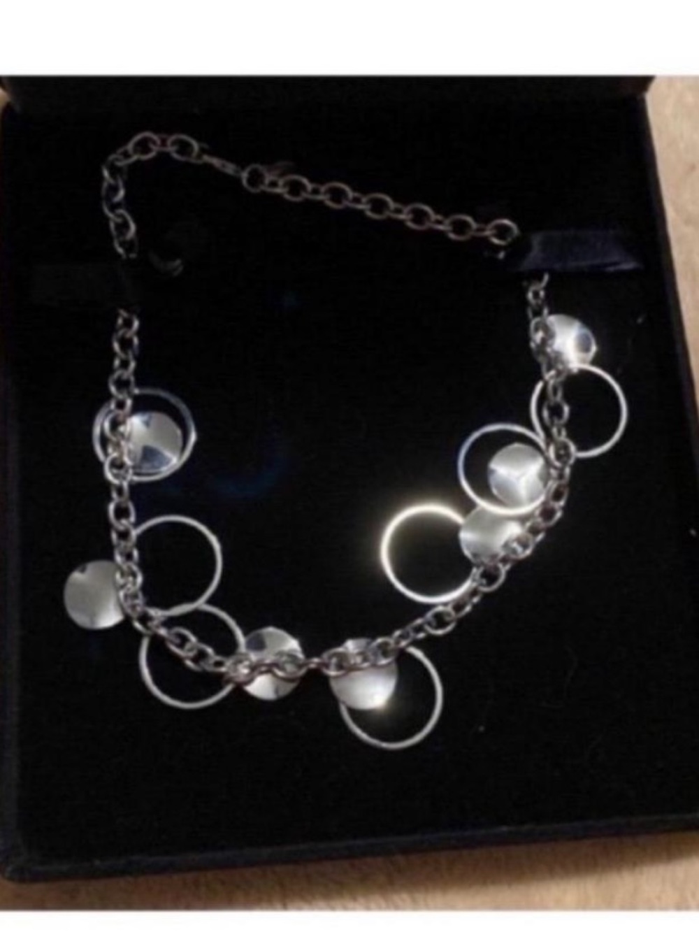 Milor Silver-Tone Circle Charm Necklace